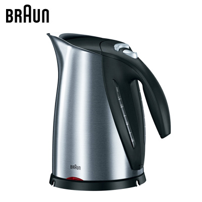 博朗(Braun)电热水壶WK600不锈钢304自动断电1.7升大容量带水位线 快速烧开水壶