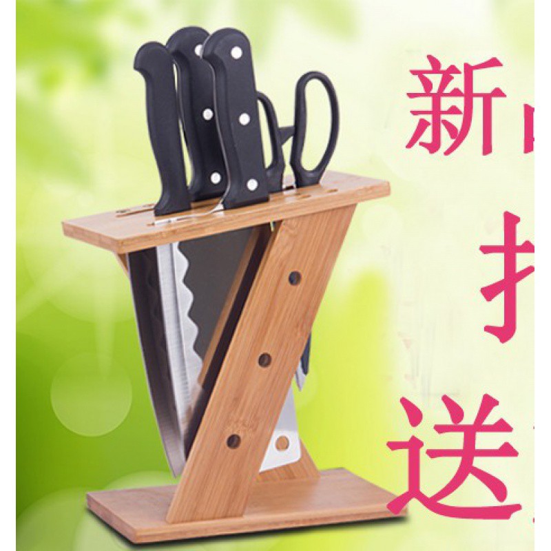 竹刀架刀座家用厨房刀具架置物架收纳架菜刀架子厨房用品竹收纳层架 三维工匠高清大图