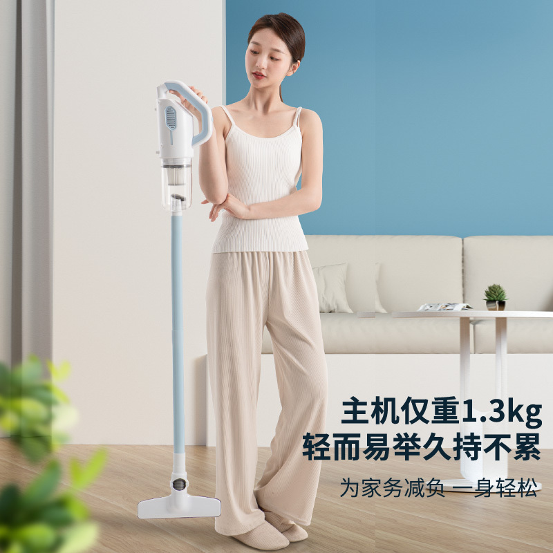 吸尘器家用小型大吸力无线超静音手持式车载强力大功率猫狗毛|白蓝+沙发刷+八件套+除螨刷