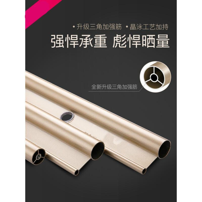 升降晾衣架阳台手摇晾衣杆双杆室内自动家用凉衣架晒衣架 香槟金三杆2米不带衣架 大安心抵