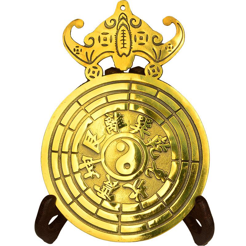 家柏饰(CORATED)九八卦镜 九星钱阳八卦镜铜蝙蝠吊金钱高清大图