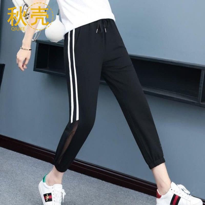 秋壳运动裤女秋夏季新款韩潮薄款灯笼裤宽松束脚哈伦裤休闲九分裤图片