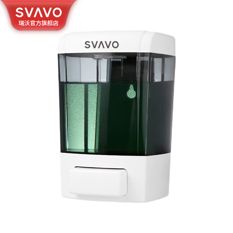 瑞沃(SVAVO)壁挂手动皂液器家用厨房洗洁精按压出液瓶公共卫生间洗手液给液盒 V-7101白色+茶色单位:个
