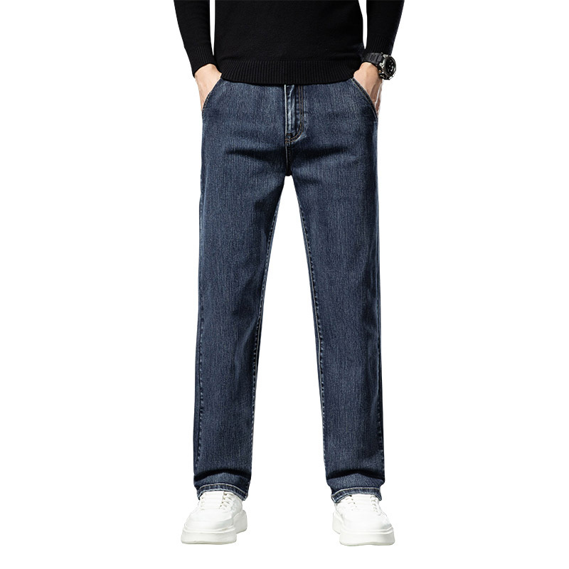 常规加绒可选男士冬季牛仔裤新款宽松弹力百搭时尚轻奢直筒裤_55813高清大图