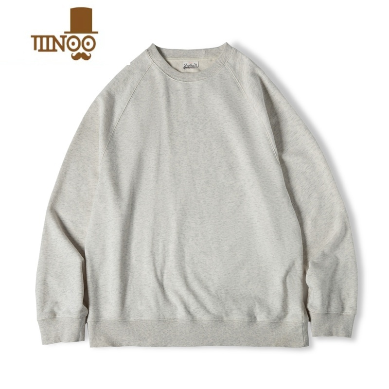 YANXU工装 复古水洗毛圈布圆领卫衣外穿打底衫T恤叠穿套头男卫高清大图