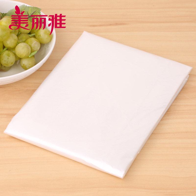 美丽雅 家用餐桌户外野营防油防水塑料一次性桌布(大)10张入160*160CM
