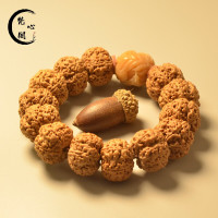 [梵心阁]孤品 尼泊尔大金刚菩提双龙纹爆肉六瓣大籽平头平尾收藏级菩提子手串佛珠手链男文玩一物一图 孤品收藏六瓣爆肉21m