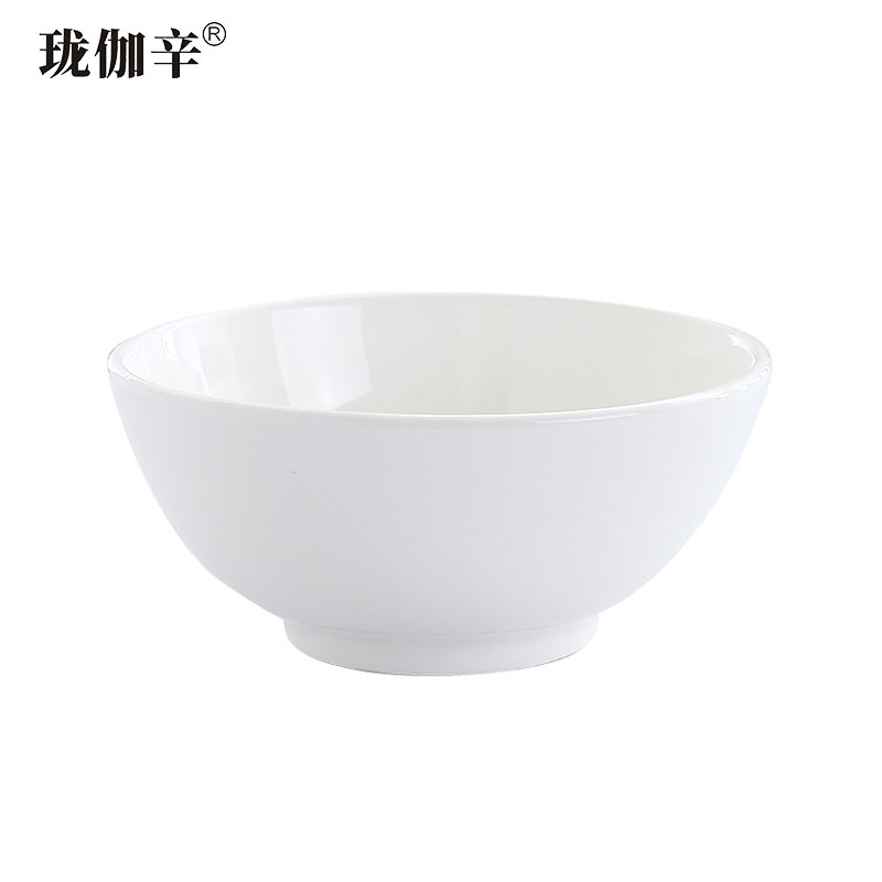 珑伽辛 白色陶瓷碗饭碗 6英寸/个 6英寸