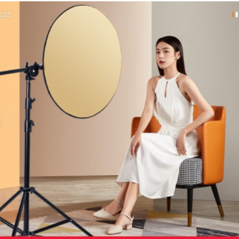 反光板 金银黑白透明柔光板户外拍照摄影棚附件 五合一反光板【80cm】货期两周