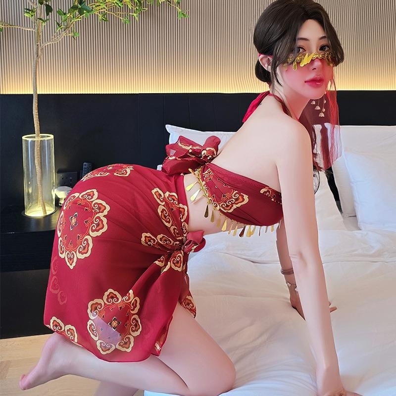 长夜漫漫情趣内衣飞天舞姬异域风情烫金抹胸情趣制服古风汉服1528高清大图