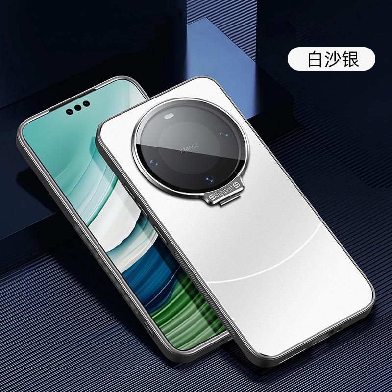 圣幻 适用于华为mate60隐形支架壳华为mate60pro磨砂背板手机壳华为mate60pro+简约硬壳个性防摔壳 华为mate60银色