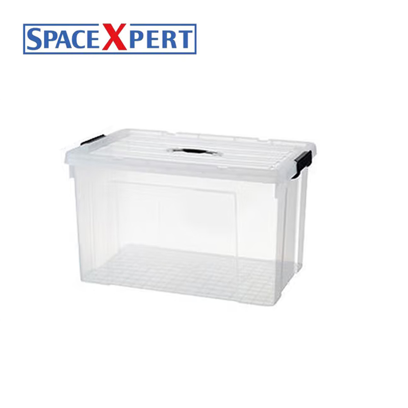 空間専門家(SPACEXPERT) 衣物收纳箱塑料整理箱车载储物箱55L透明 带提手