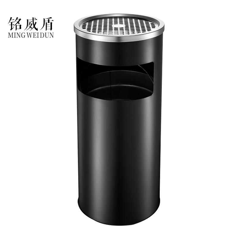 铭威盾不锈钢圆形大号商用垃圾桶酒店ktv大堂立式烟灰桶电梯口高档户外高清大图