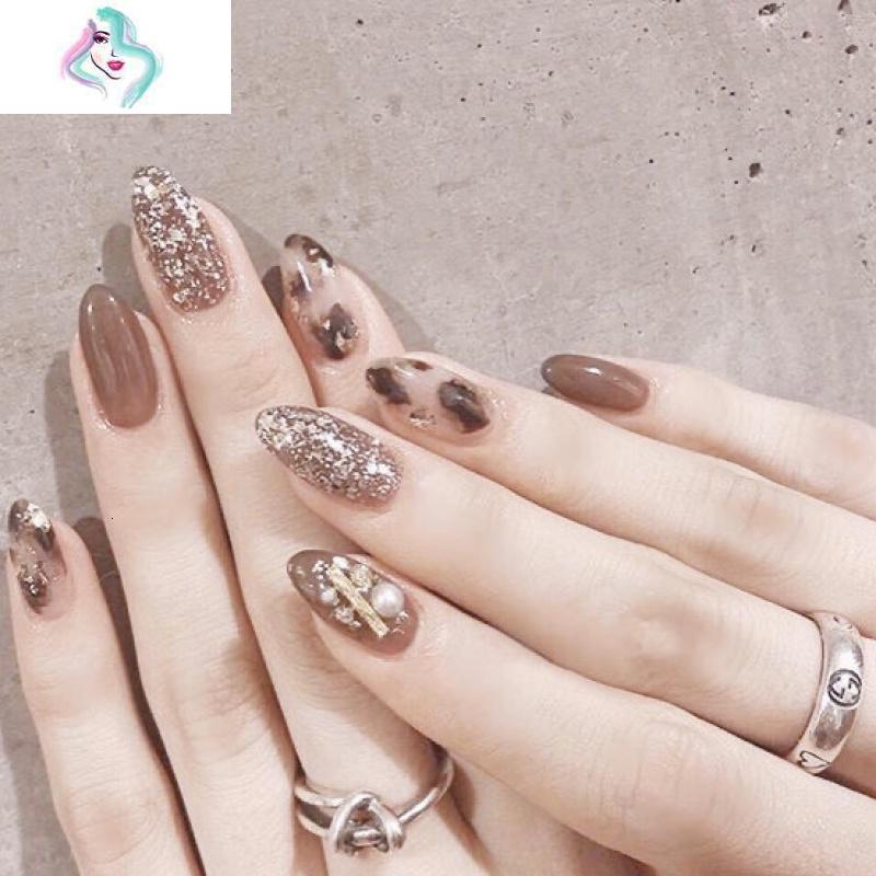 指甲成品贴片美甲成品网红穿戴甲可拆卸随时摘戴你那么美尖圆中长定