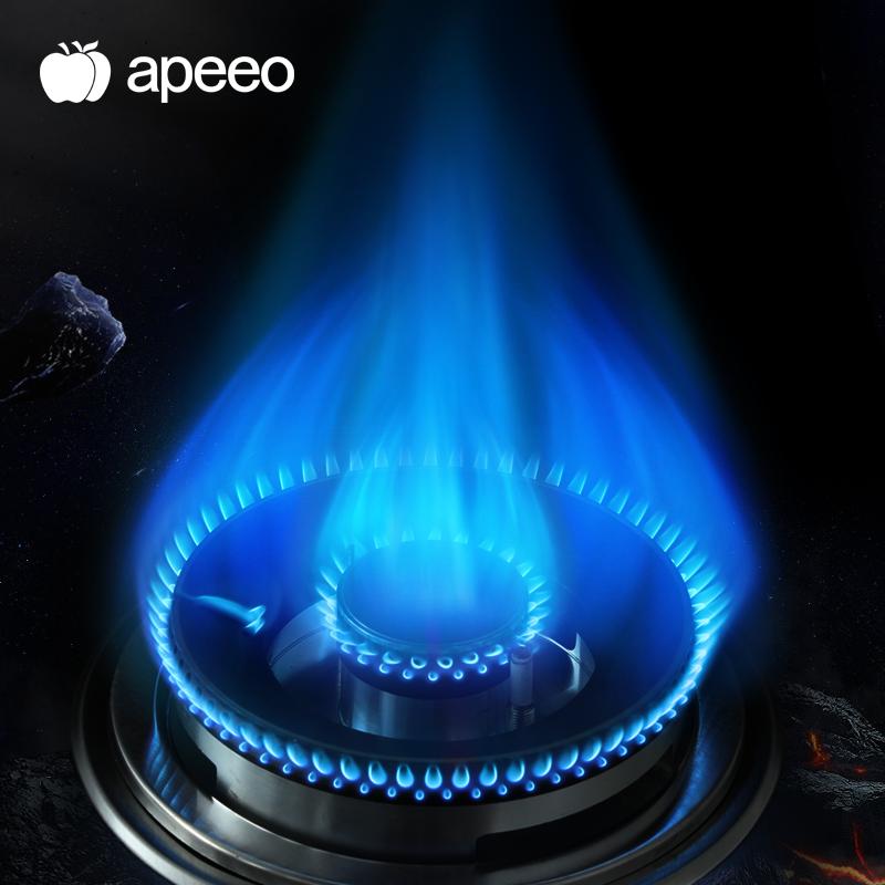 apeeo 燃气灶JZT-H-8636Y液化气嵌入式台嵌两用智能定时安全童锁熄火保护纯铜火盖钢化玻璃面板双灶煤气灶
