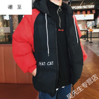 潮至冬季男士宽松连帽棉衣男棉袄韩版宽松大码面包服情侣