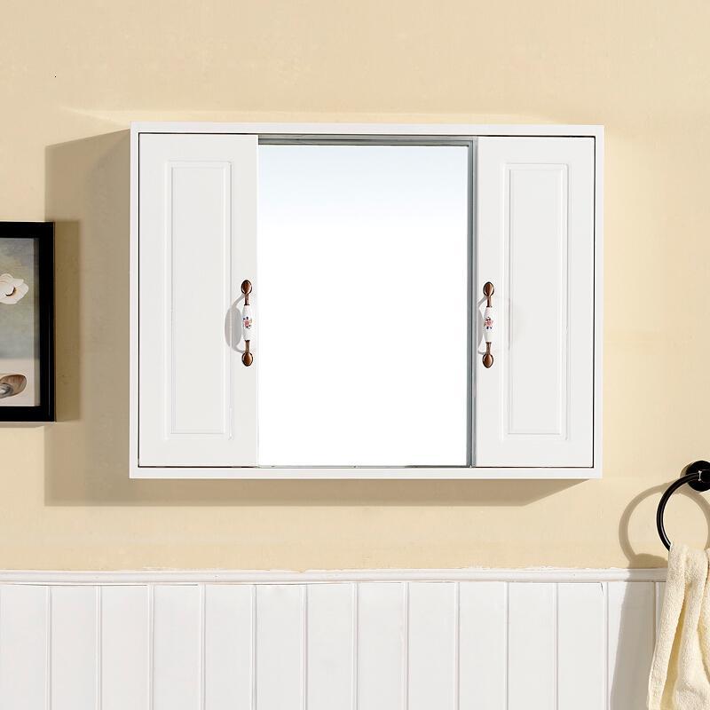 卫浴家具a 实木浴室镜柜隐藏式镜柜镜箱简约卫生间洗手间风水镜子带
