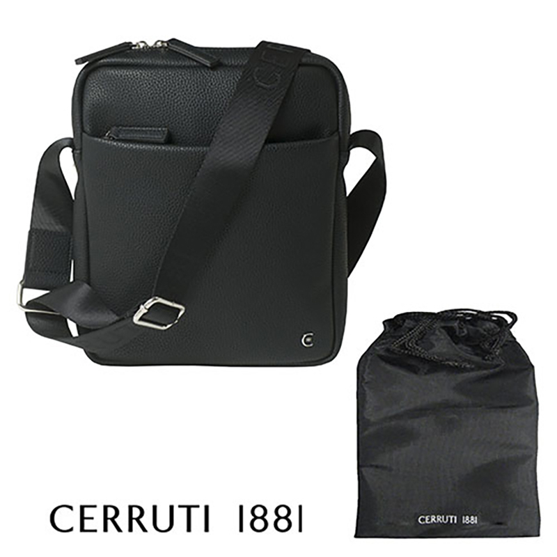 CERRUTI 1881汉密尔顿系列黑色斜挎包NTR711A