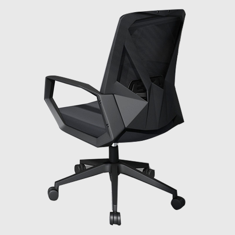 奥优加工作椅写字椅舒适靠背书房椅子转椅魅影黑固定扶手