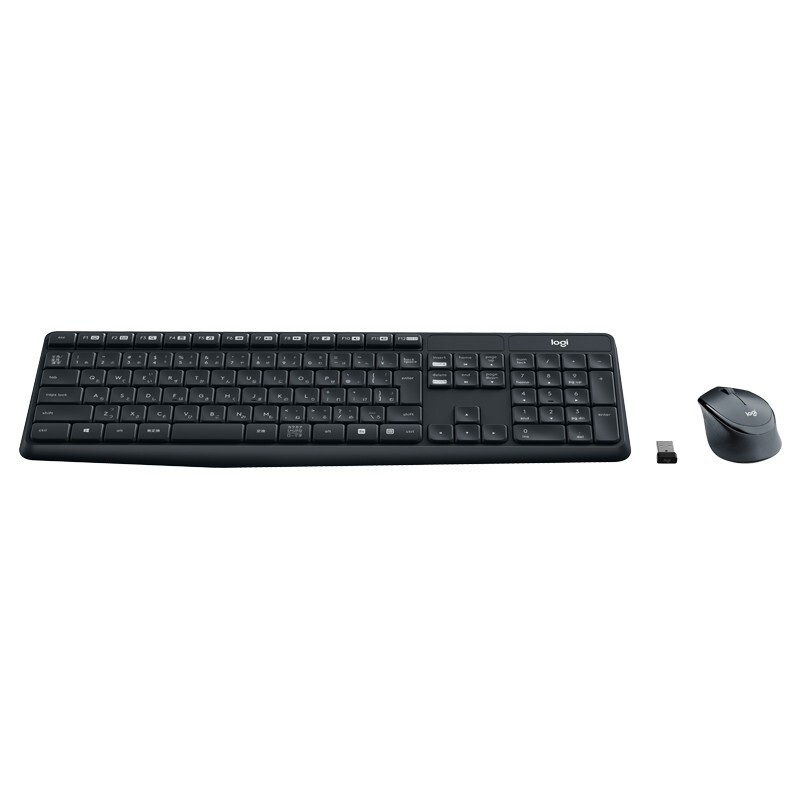 罗技(Logitech)MK315无线键鼠套装 家用商务办公键鼠套装 全尺寸 人体工学防泼溅键盘 黑色