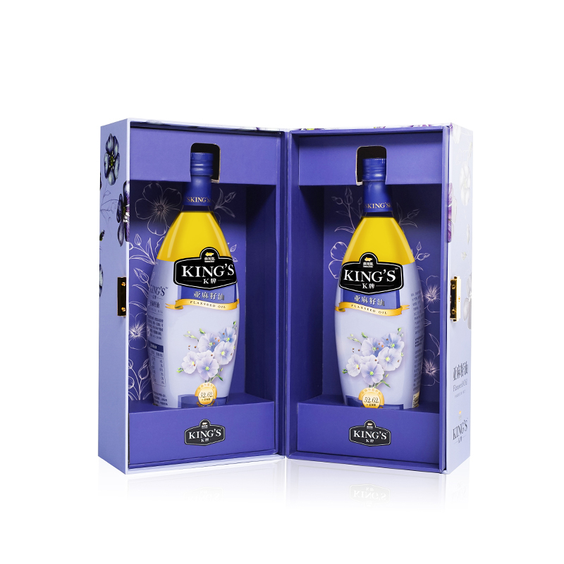 金龙鱼亚麻籽油KINGS 750mL*2礼盒装