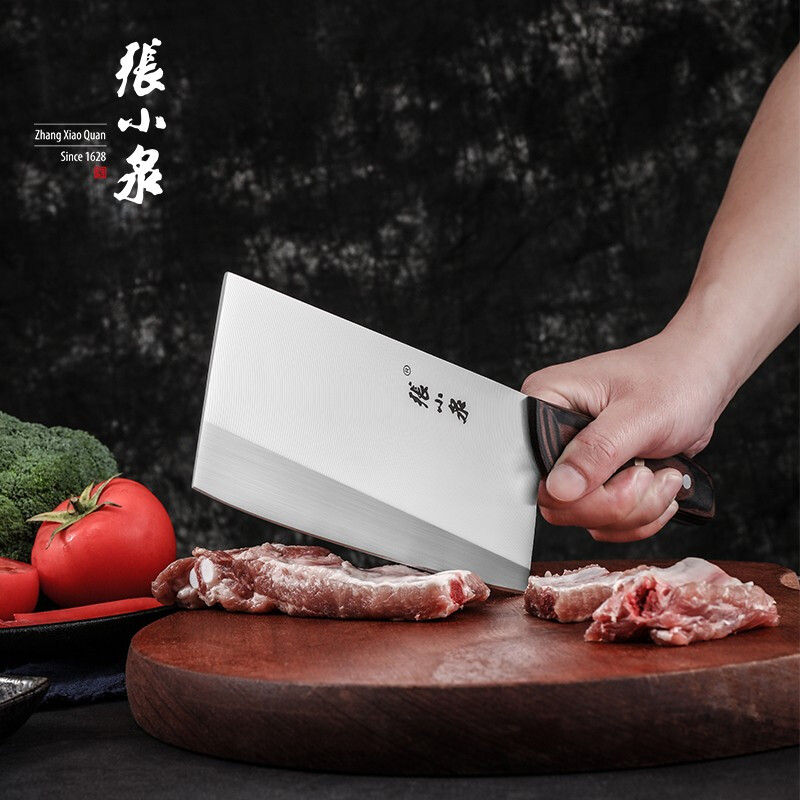 张小泉菜刀家用不锈钢斩切刀两用一体刀大号厨房切肉片刀具厨师刀砍骨刀高清大图