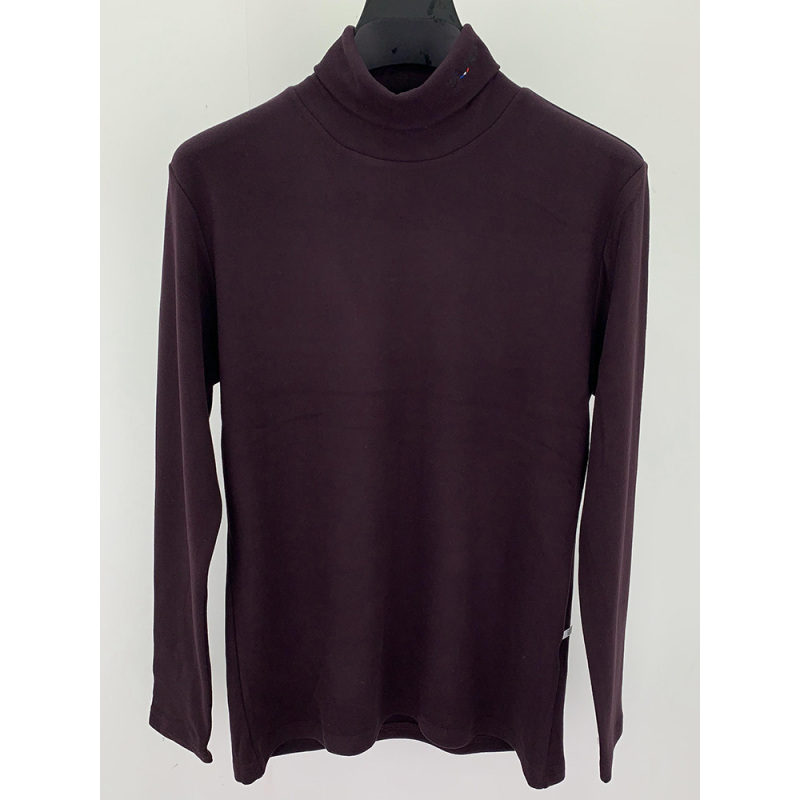 yuansu澳绒高领双面绒t恤男长袖德绒磨毛两翻领男士打底衫加绒加厚