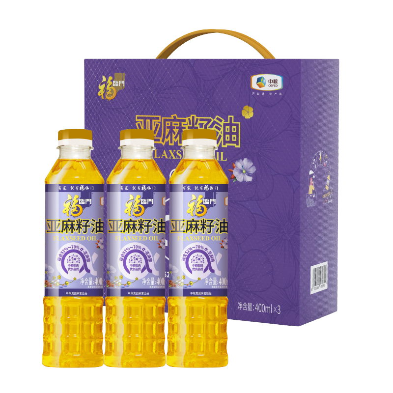 福临门 压榨一级 亚麻籽油 400mL*3(单位:组)