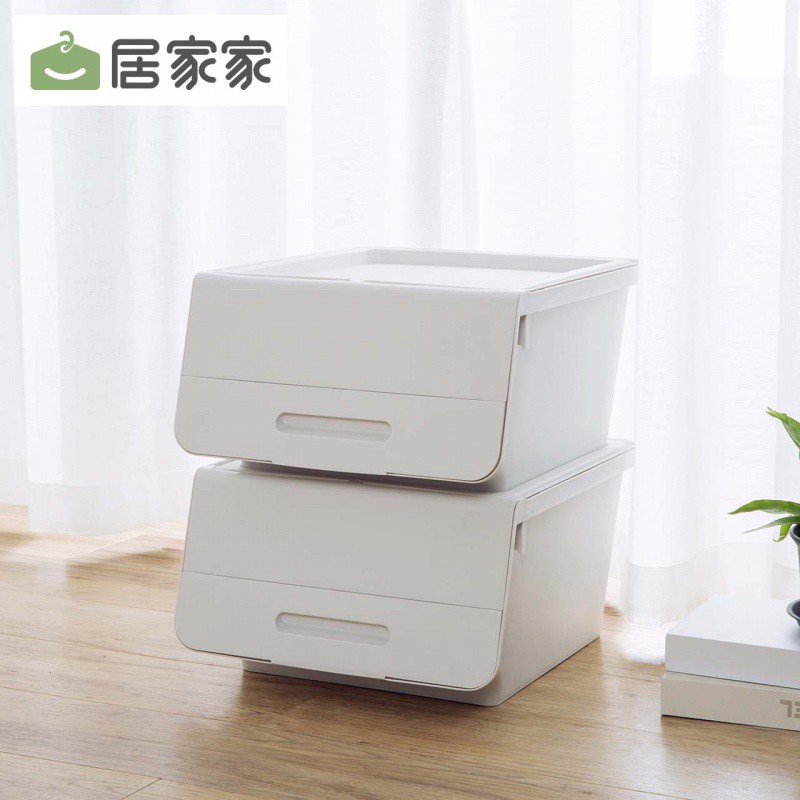 翻盖收纳箱大号衣柜衣服收纳储物箱塑料儿童玩具箱子整理箱 三维工匠高清大图