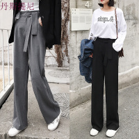 2018秋冬新款阔腿裤女韩版高腰拖地西装长裤垂感宽松休闲直筒裤子
