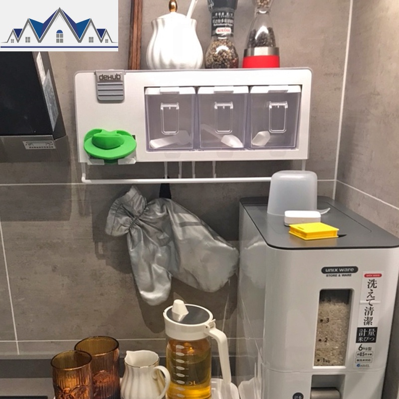 厨房置物架调味料收纳架壁挂调料架子免打孔厨具用品调味品收纳盒 三维工匠高清大图