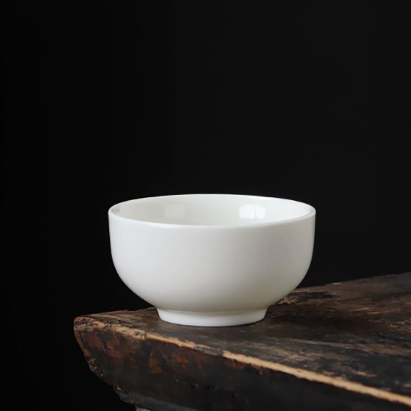 羊脂玉大功夫杯茶杯 长6*高3.2cm 容量50ml(10个装)高清大图