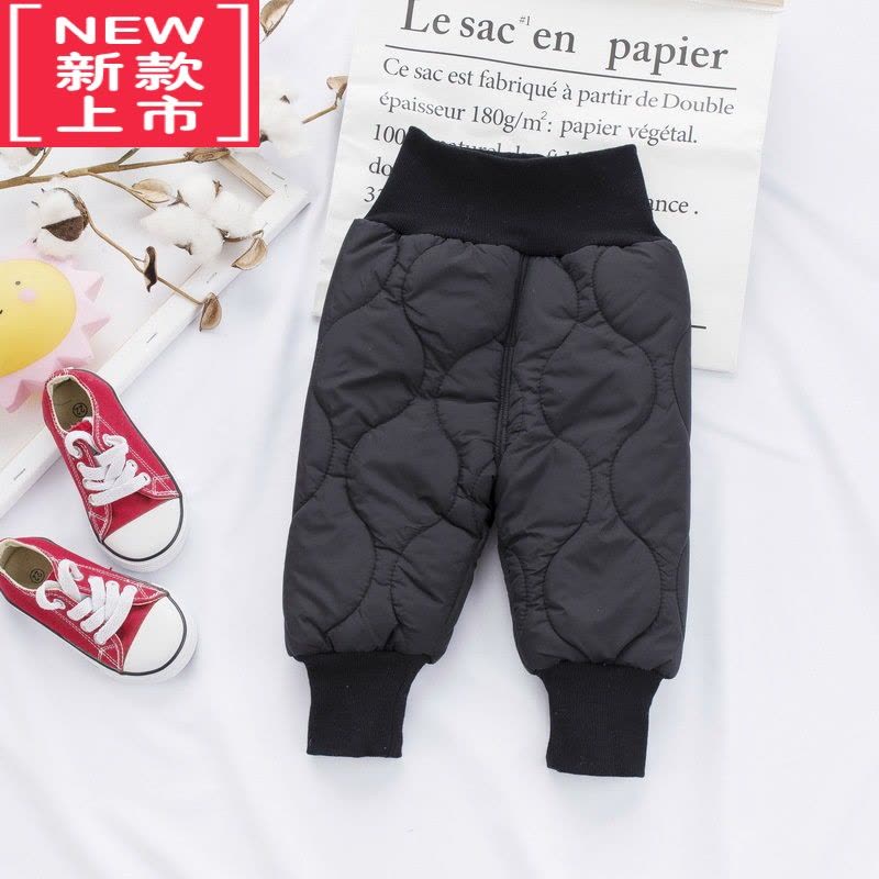 可莉允宝宝裤子加绒加厚婴幼儿冬装保暖裤羽绒棉裤儿童高腰护肚脐男童女图片