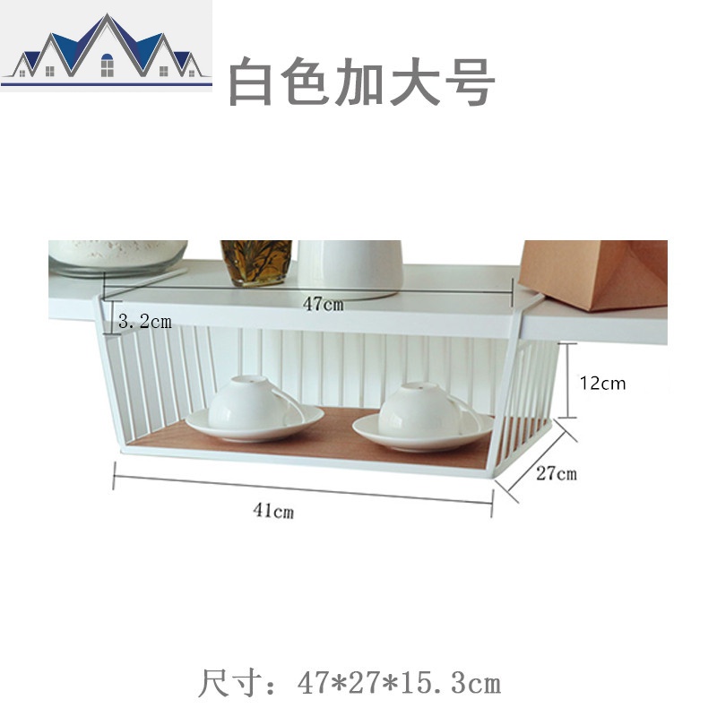 橱柜置物架木质吊柜下挂篮隔板分层整理架厨房放碗架吊式_1_979 木挂篮加大号