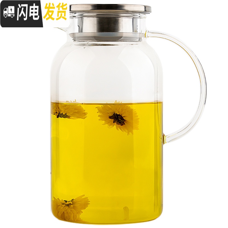 三维工匠耐热玻璃冷水壶高温防爆家用大容量水瓶凉白开水杯茶壶套装凉水壶 鸭嘴壶1.3可装小于60度水高清大图