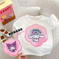 变脸T恤衣服亮片亮闪闪草莓熊变色T恤儿童夏季可爱棉清仓 100建议身高85-100厘米 白色库洛米【清爽夏季】