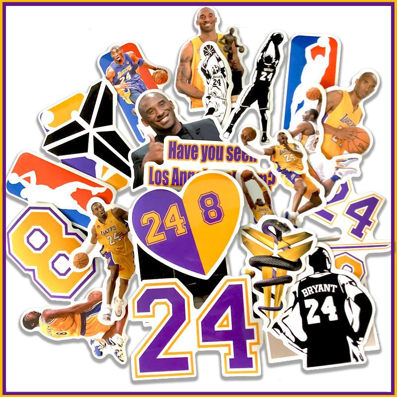 nba球星科比黑曼巴24号篮球贴纸行李箱手机壳电脑笔记本贴画防水nba
