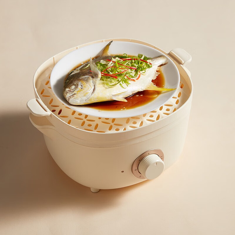 小熊 (Bear) 电蒸锅家用多功能可定时小型电蒸笼早餐机煮蛋器蒸菜积汁盘设计蒸汽锅多用途锅双层蒸笼DZG-D40E1