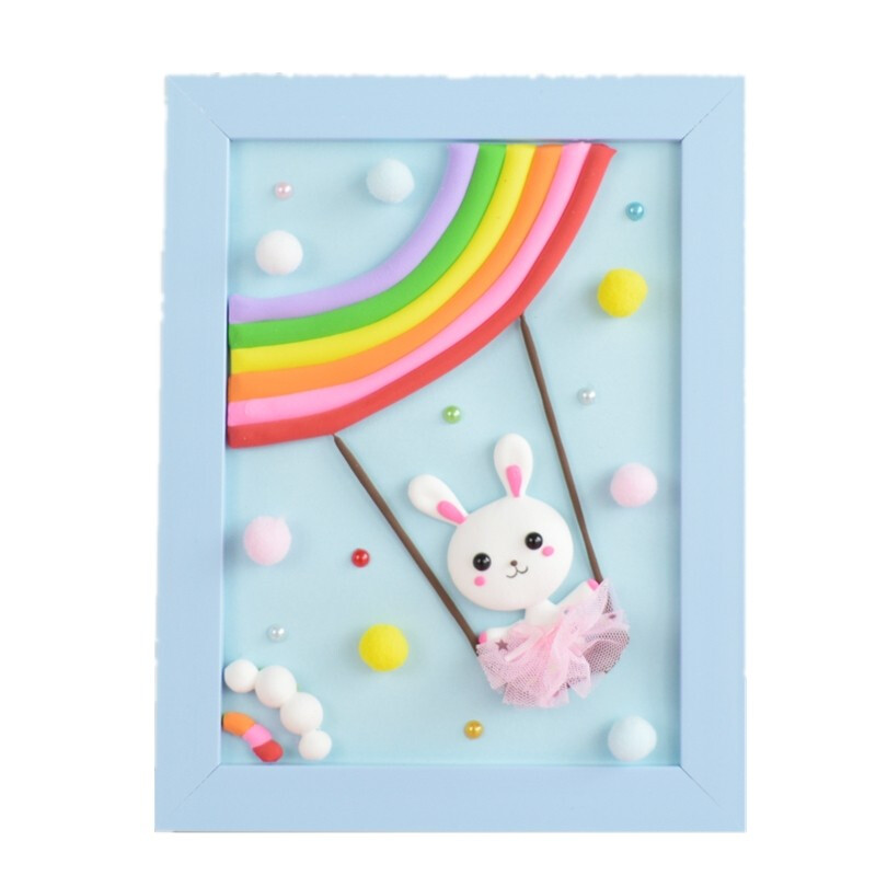 儿童手工创作diy相框超轻粘土材料包新年幼儿园亲子互动玩具相框画