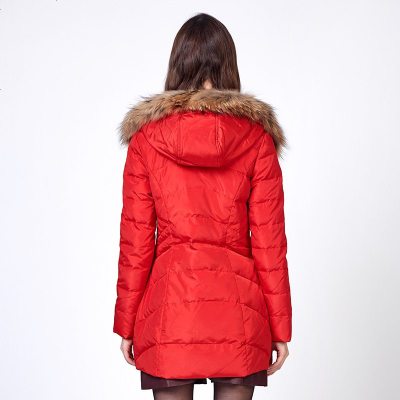 雪中飞带帽毛领羽绒服