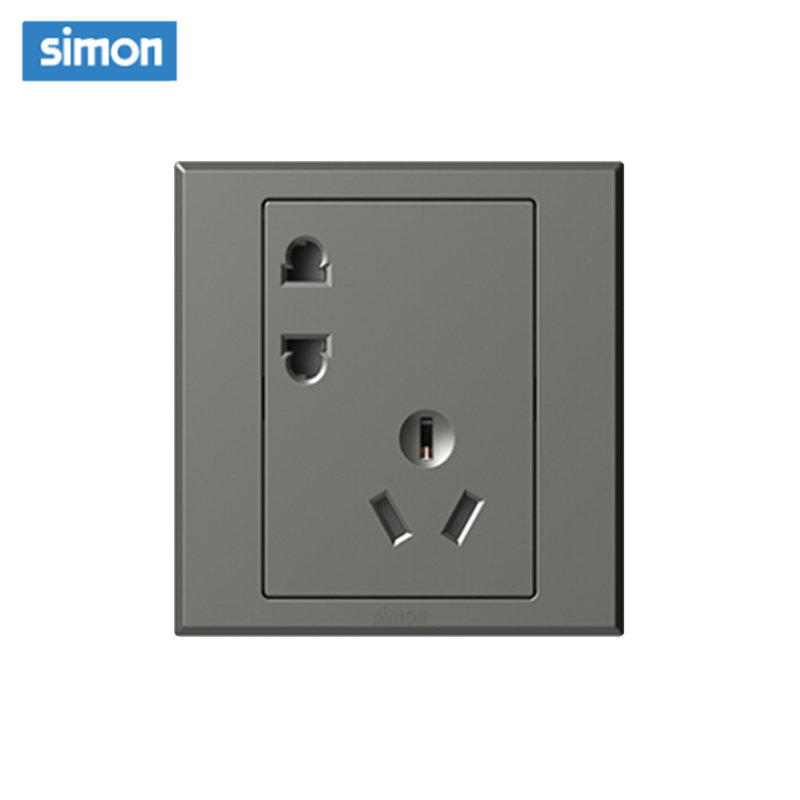 西蒙(simon) E3 插座开关插板86型开关插座面板 错位五孔插座高清大图