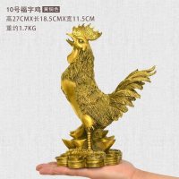 铜鸡摆件纯铜大号公鸡生肖鸡金钱福字鸡镇宅家居客厅卧室 10号福字鸡_52