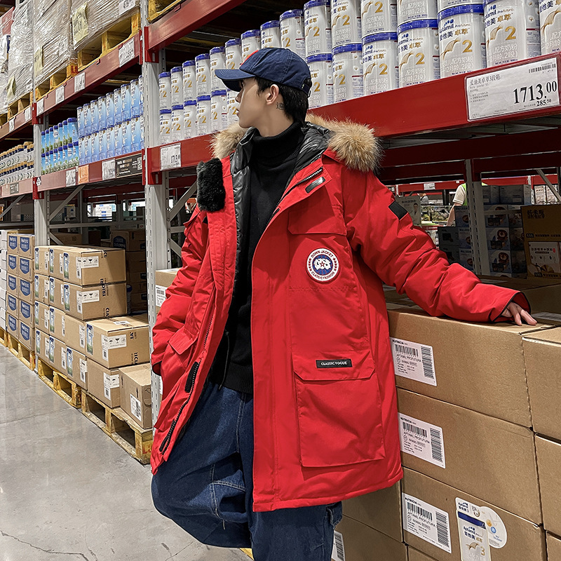 JEEP SPIRIT吉普正品专卖中长款加厚羽绒服男装秋冬户外多口袋保暖御寒工装休闲白鸭绒外套