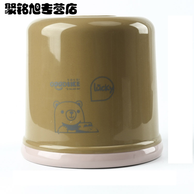 纸巾盒子 卫生间卷纸筒 防水塑料纸巾盒 卡通创意圆形抽纸盒-7158 紫色