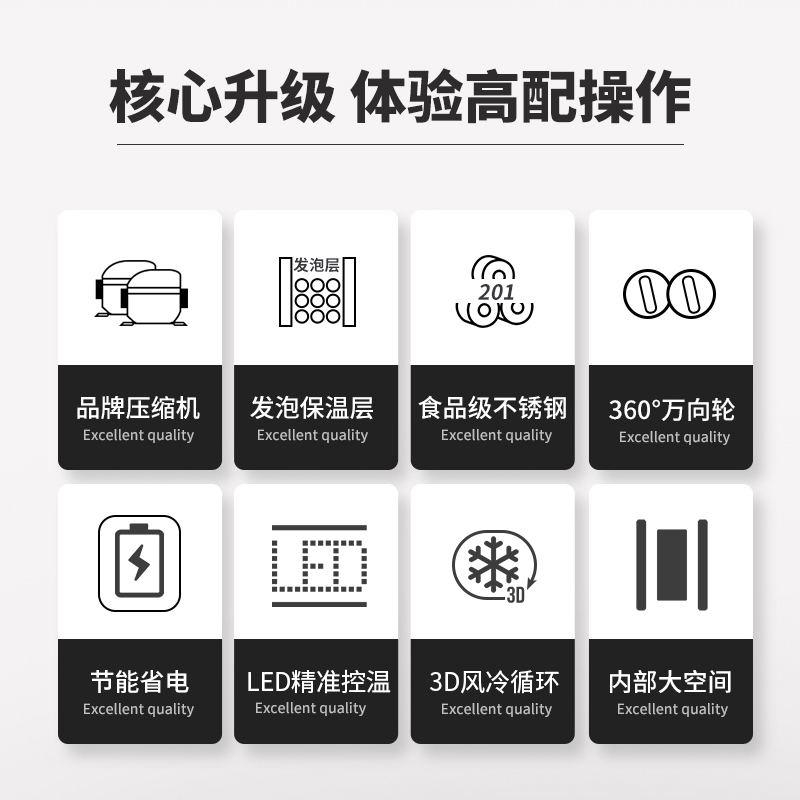 摩威尔CRT48-4P商用厨房风冷冰箱风冷冰柜立式玻璃三门双机双温冷藏/冷冻保鲜柜冷柜厨房冰柜