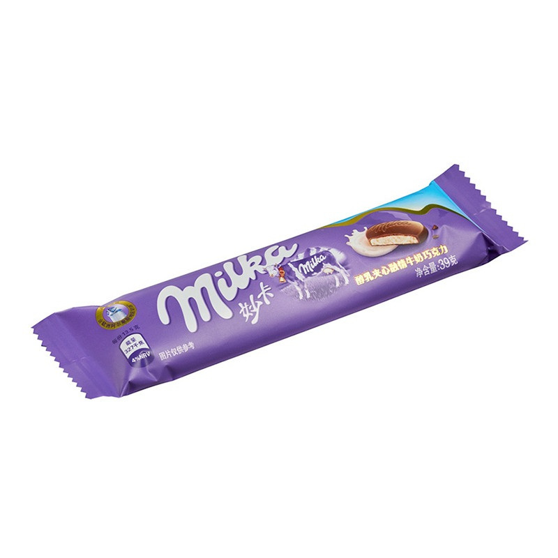 妙卡(milka)醇乳夹心融情牛奶巧克力排块袋装 39g/袋 亿滋出品