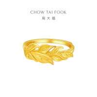 周大福金枝玉叶黄金戒指女婚嫁足金开口戒送礼物(工费:520计价)EOF1460