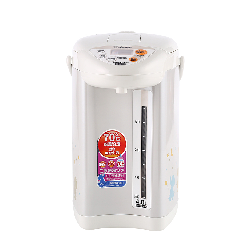 象印(ZO JIRUSHI)电水瓶CD-JUH40C日本进口温控器按键式电热水瓶保温家用微电脑电动给水烧水壶 WZ白色