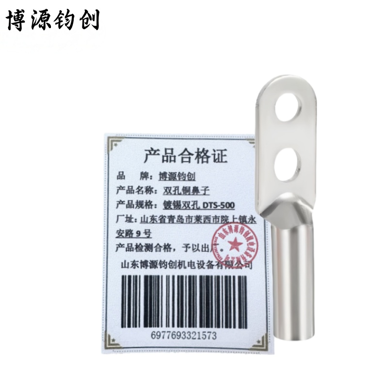 博源钧创 双孔铜鼻子 镀锡双孔DTS-500 个高清大图