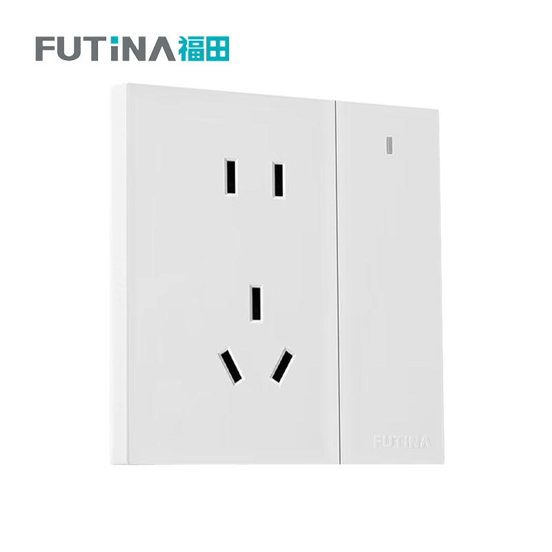 福田 开关插座 插座大面板电源墙壁暗装 1开5孔10A 单位:个高清大图